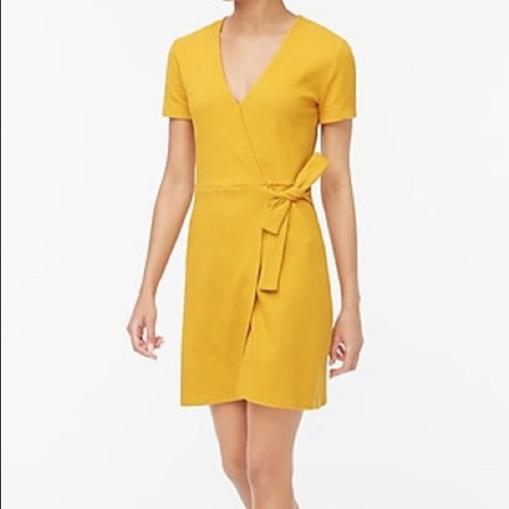 NWT! J.Crew XS Yellow faux Wrap Dress